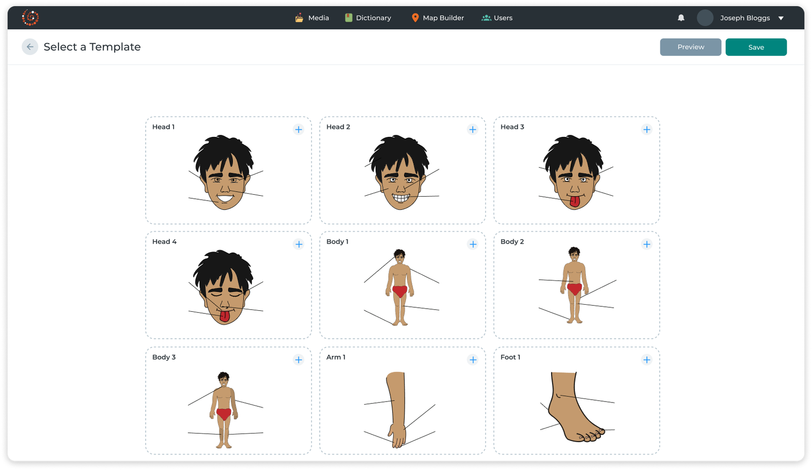 Game builder template example
