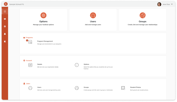 Goalhub admin dashboard preview