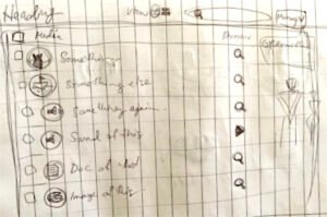 Early sketch of interface for uploading media