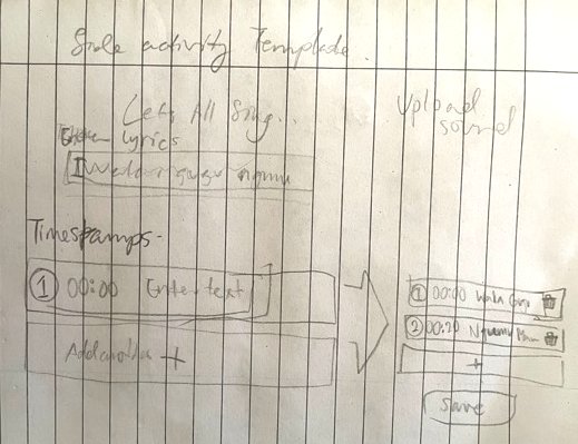 Sing with me builder template rough sketch