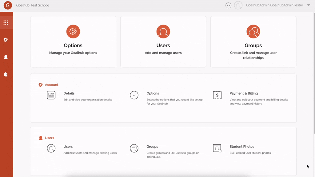 goalhub-admin-preview Goalhub admin menu demo